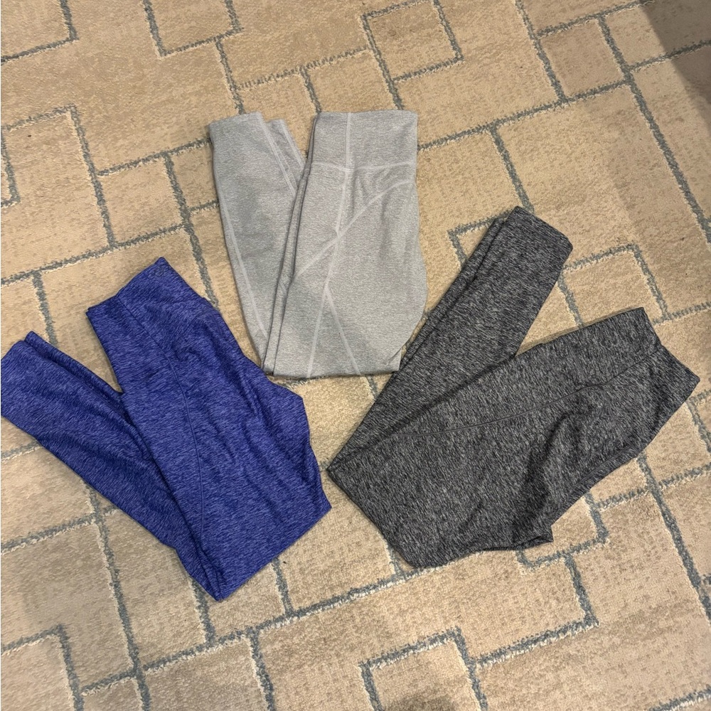 Lot of 3 Performance Leggings - Calia Blue, Joy Lab Gray, Calia Charcoal